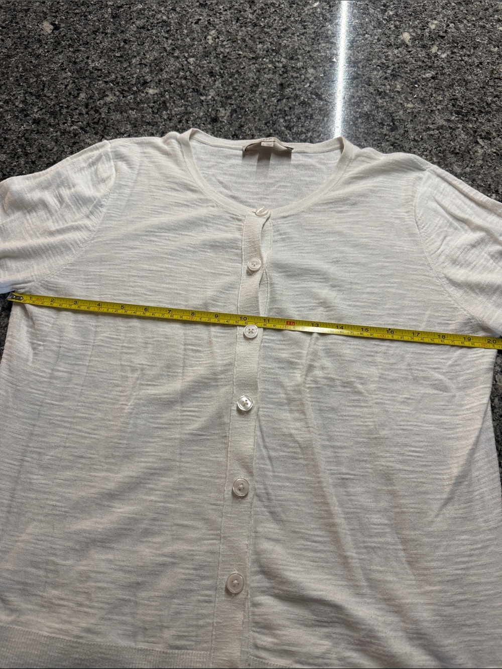 LOFT Soft White Henley Cardigan - Picture 6 of 7